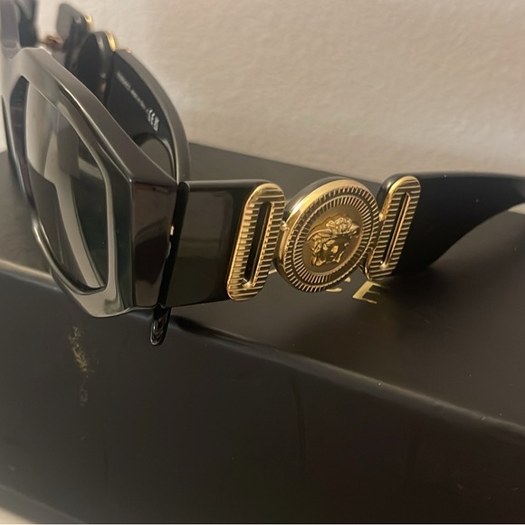 Versace Accessories - Versace Women's Sunglasses with Black Frame and Gold Details